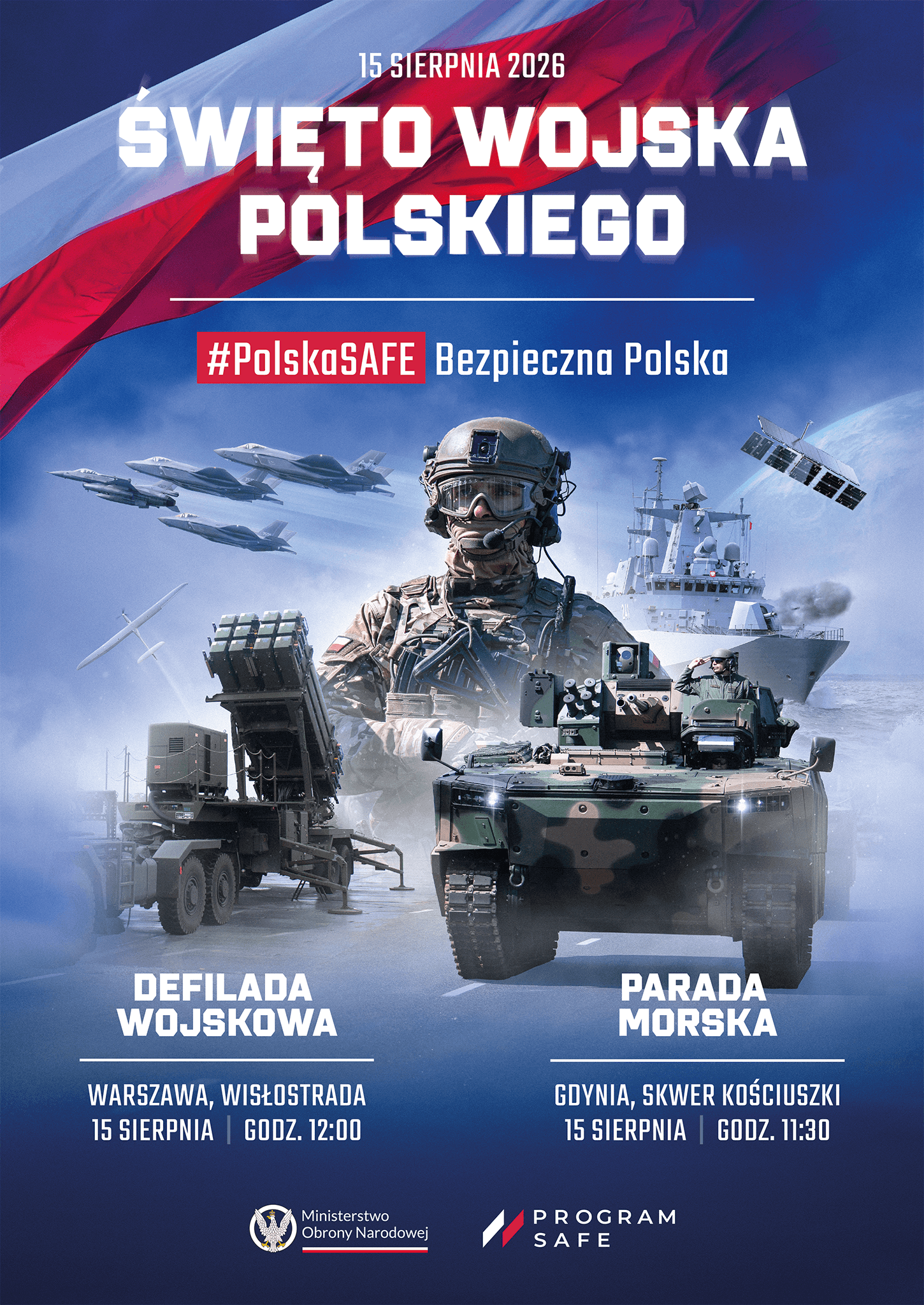 plakt ilustracyjny w niebieskich odcieniach z postacią żołnierza 