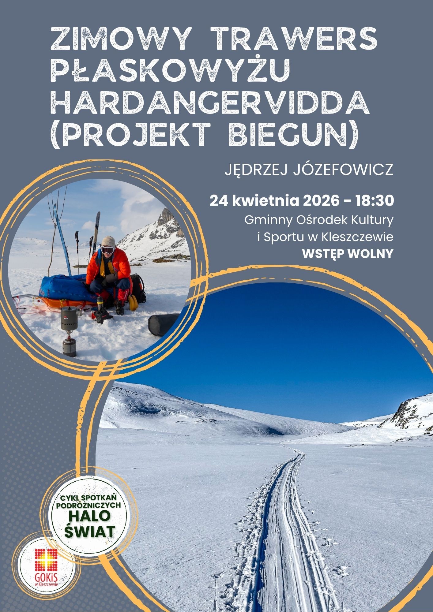 plakat informacyjny - zimowy krajobraz