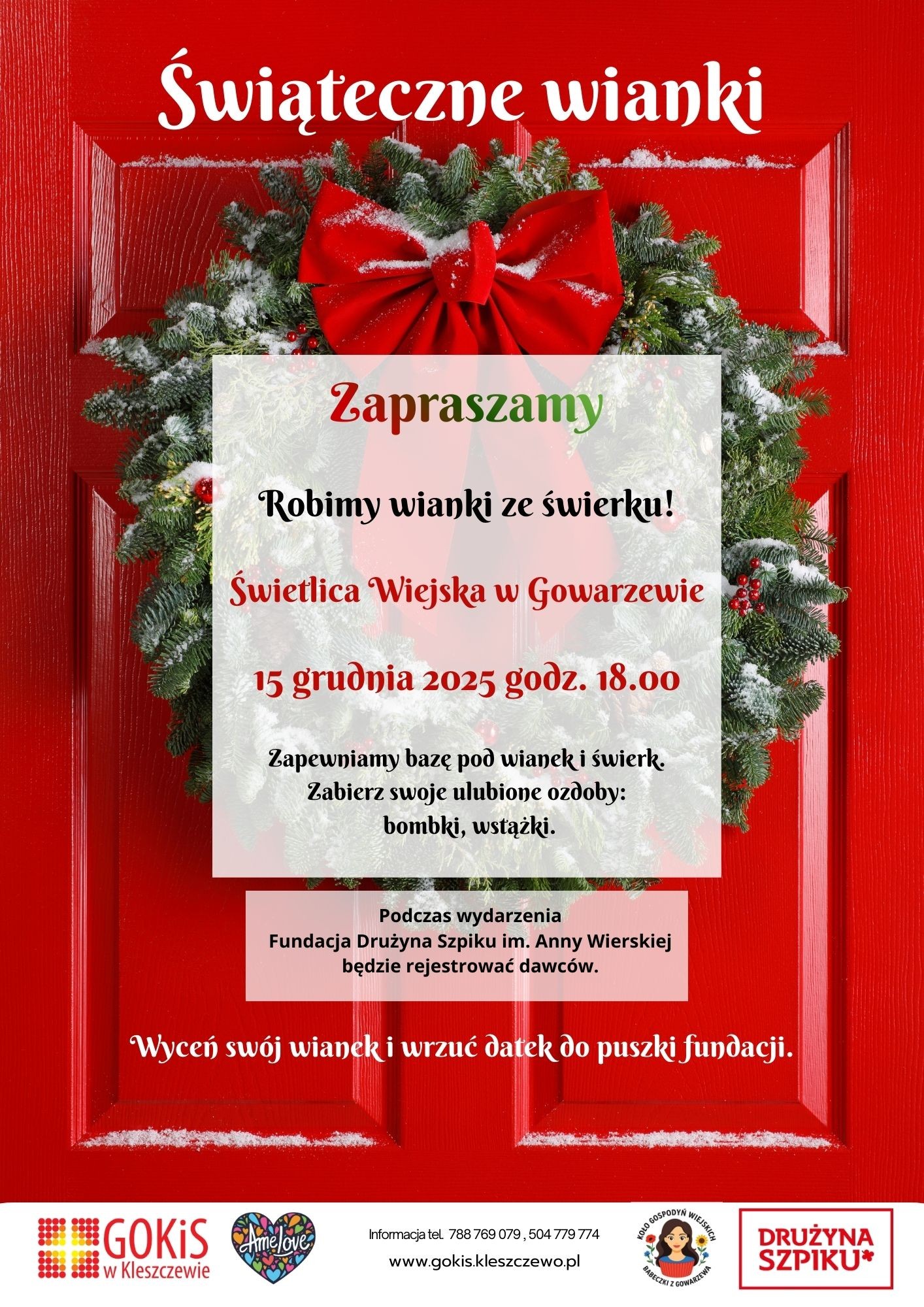 plakat z wiankiem informujący o wydarzeniu