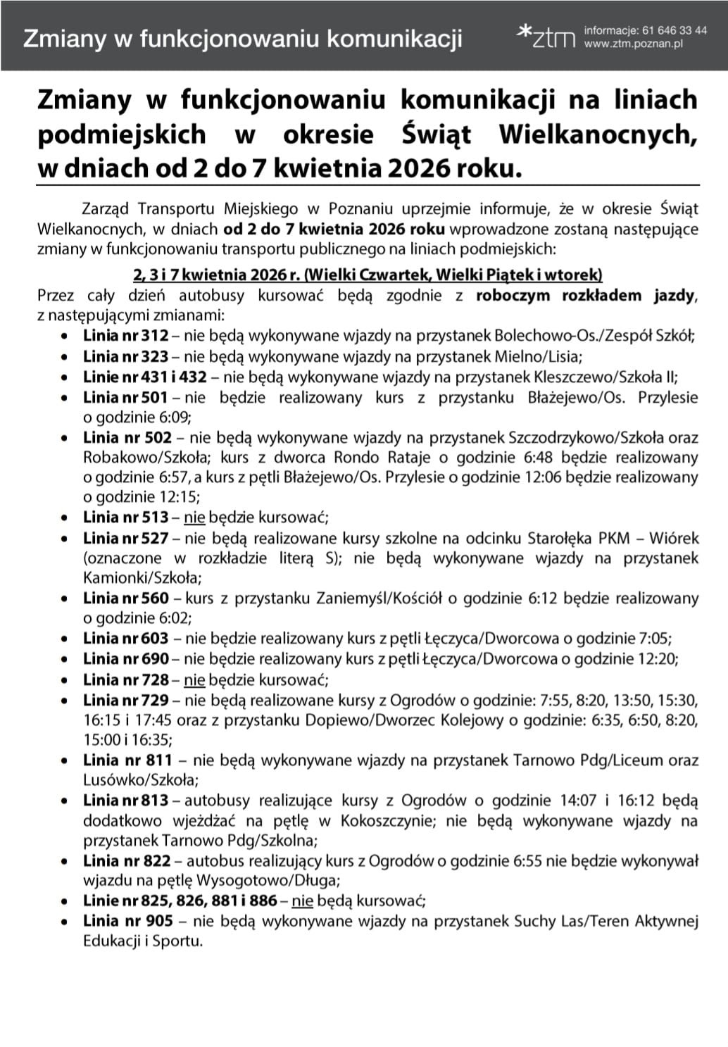 plik ZTM rozkład zmiana