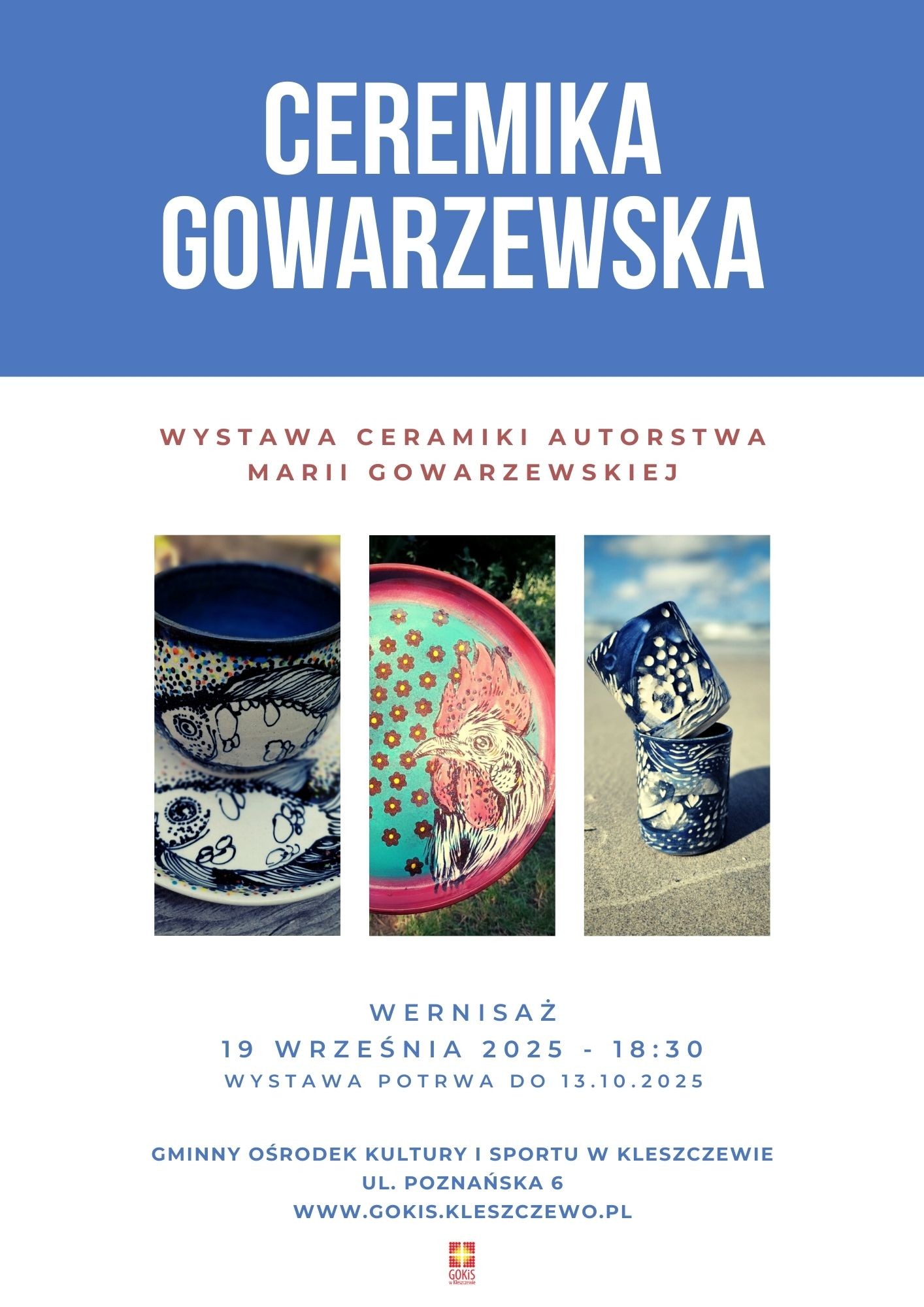 plakat informacyjny rzedstawiający fotografie ceramiki
