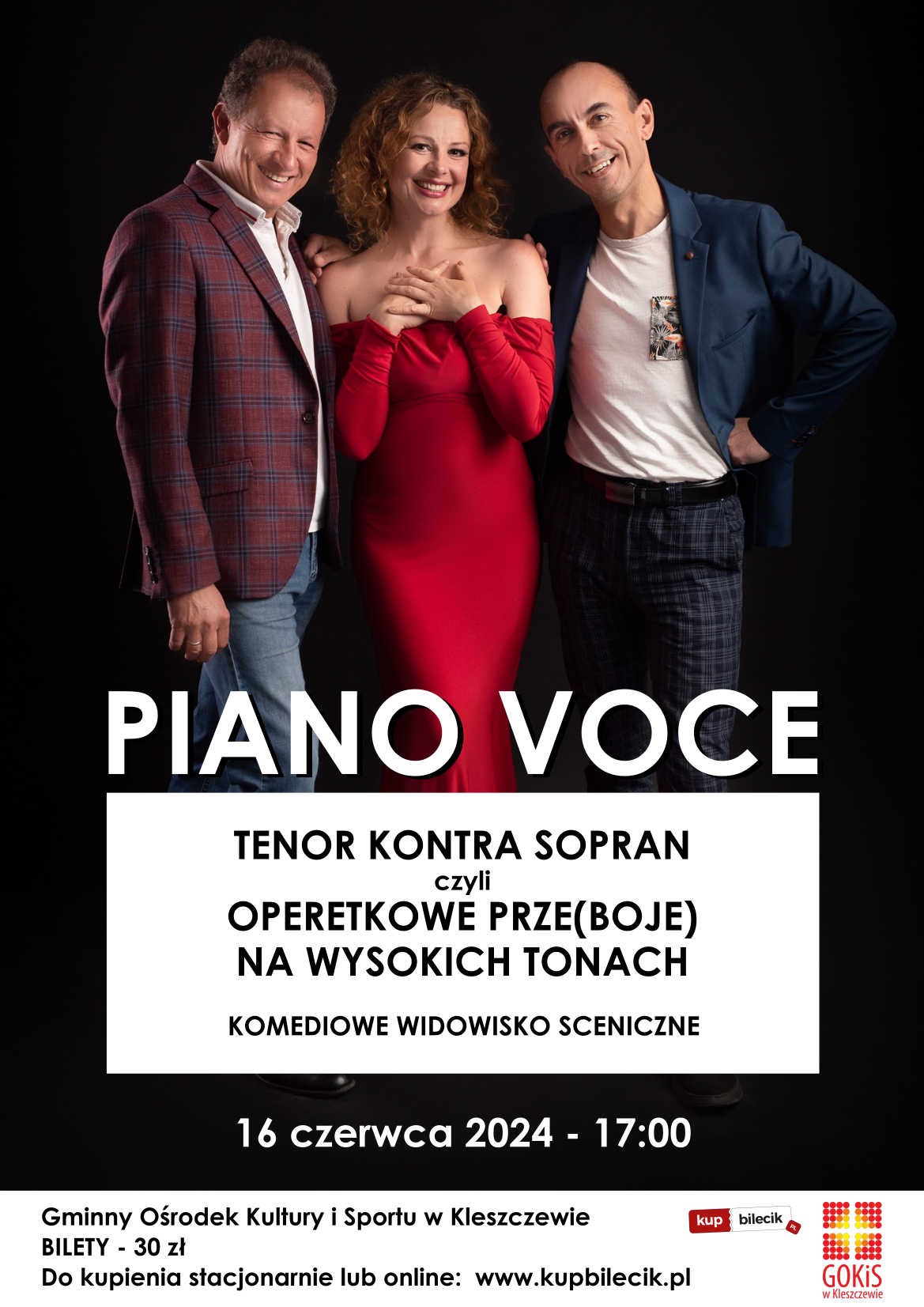 plakat informacyjny przedstawia troje auśmiechających się artyst&oacute;w