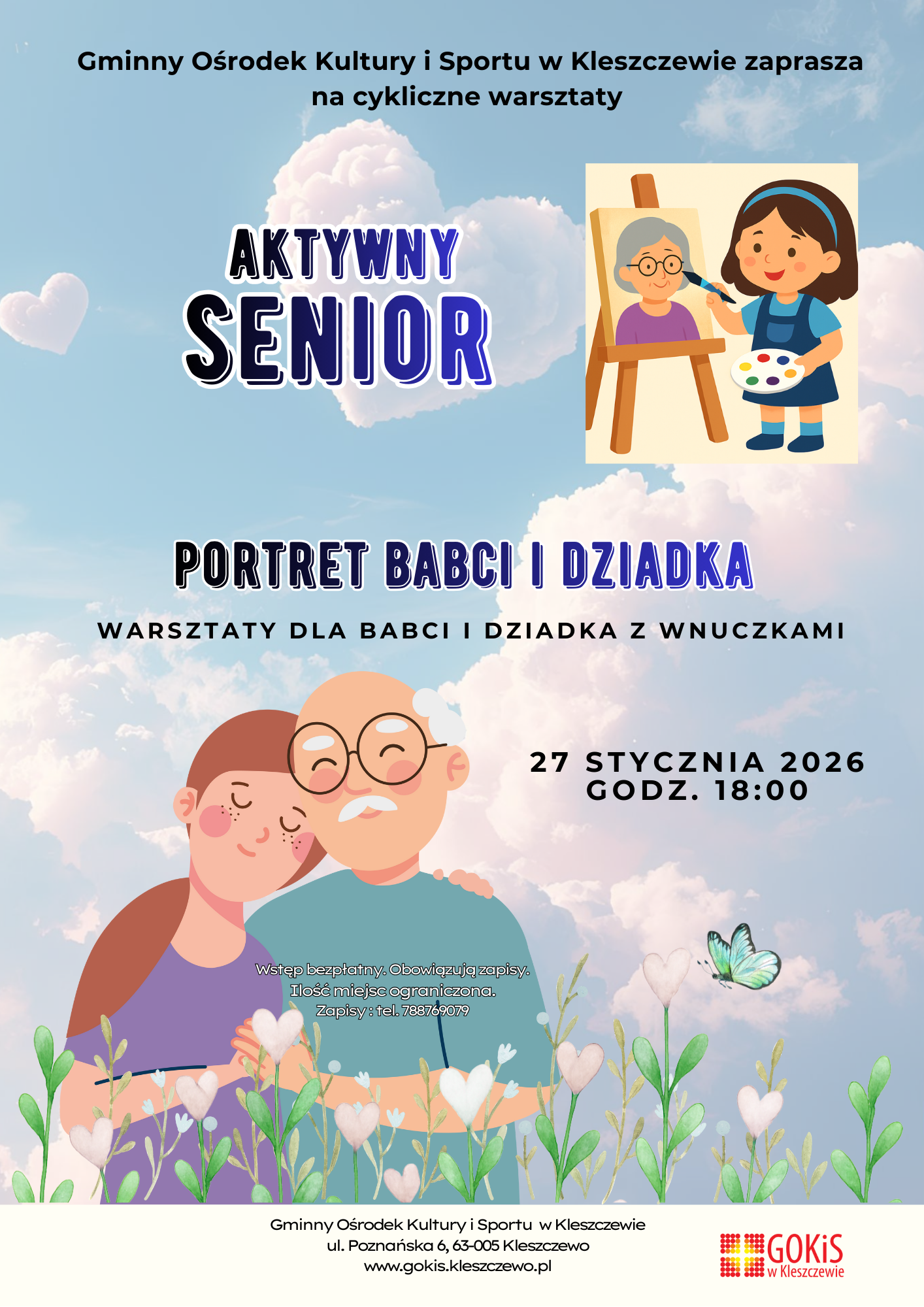 plakat informacyjny z postaciami wektorowymi starszych os&oacute;b