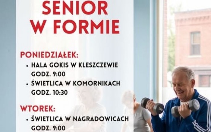 SENIOR W FORMIE, BEZPŁATNE ZAJĘCIA RUCHOWE