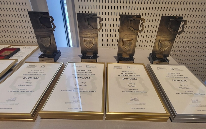 statuetki i dyplomy dla laureatów 